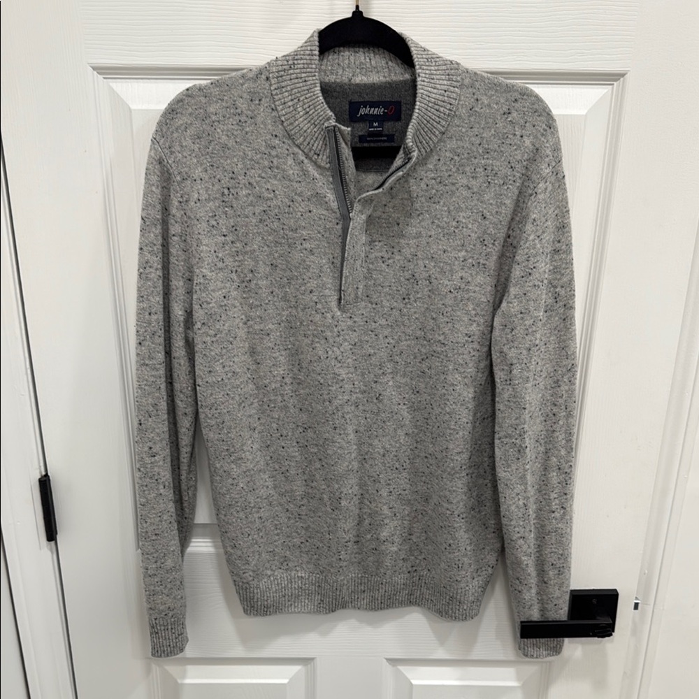 johnnie-O Gray Zip Up Sweater 100% Cashmere